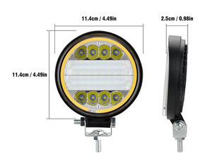 Barra de luz de trabajo redonda LED de 4 pulgadas, 72W, Combo de luces de conducción de inundación, 12V, 24V, faro DRL para coche, camión, todoterreno, Jeep - Product Image 2