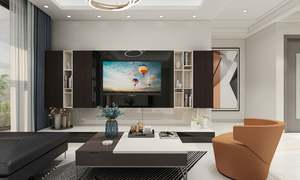 Soporte de TV LCD de madera moderno para sala de estar <span class=keywords><strong>IMK</strong></span>, con gabinetes de almacenamiento, gabinetes de TV de pared - Product Image 6