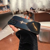 Coque de téléphone portable en silicone TPU à bords droits avec impression Montagne Lumineuse pour iPhone 7 8 X Xr Xs 11 12 13 14 15 16 17 Pro Max