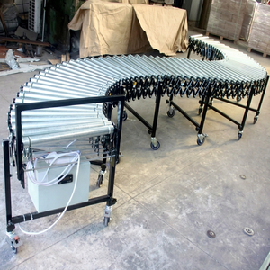 Transportador de Rodillos Motorizado Flexible, Sistema de Transporte Móvil, Acero al Carbono, Curva Ajustable, Manejo de Materiales - Product Image 1