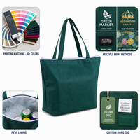 Sac isotherme personnalisé avec logo, réutilisable, en tissu Oxford, doublure en aluminium, imperméable, pour aliments chauds ou froids en vrac