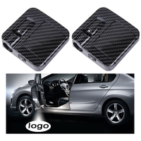 Éclairage de porte personnalisé à LED, en fibre de carbone, avec logo, sans fil, 3D, pour tous les modèles de voiture, nouveau design