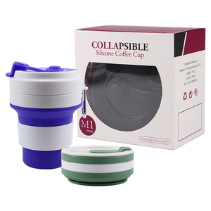 Tùy Chỉnh Số Lượng Lớn 12Oz 350Ml Có Thể Gập Lại Microwavable Silicone Đóng Mở Cup Tàu Sân Bay Với Nắp Leakproof Cho Đồ Uống Nóng Cà Phê Và Nước - Product Image 3