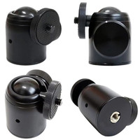 Adaptateur de tête de rotule en aluminium pour appareil photo, rotation à 360 degrés, mini tête de rotule pour trépied, monopode, anneau lumineux, appareil photo reflex numérique, 3/8 à 1/4 pouce