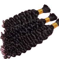 Extensions de cheveux naturels indiens 100% Remy, double trame, bouclés profonds, ondulés, noir naturel