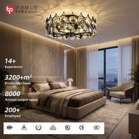 Lustres de plafond personnalisés de luxe E14, grand lustre en cristal, luminaires de plafond de style américain personnalisés pour salon