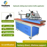 Mesin Press Transfer Panas Hidrolik Otomatis Dua Stasiun untuk Aplikasi Pakaian, Kaos, Spanduk, dan Rhinestone 110-220V