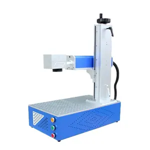 Pabrik Cina 20w 30w 50w mesin penanda laser serat logam 3 sumbu pencetak 3d dengan perangkat putar untuk dijual