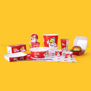 Boîte à hamburger personnalisée en papier résistant à la graisse pour emporter, boîte à poulet frit, plateau à frites, emballage pour restauration rapide à emporter - Product Image 1