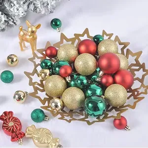 2024 Rood Groen Goud 100 Pcs Dennenappel Snoep Hert Vorm Kerstballen Kerstboom Decoraties Opknoping Ornamenten Ballen