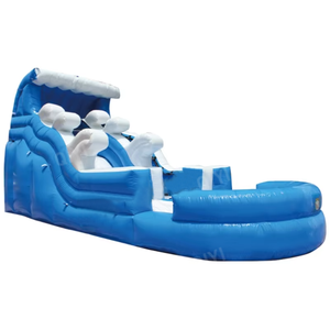 Tobogán de agua inflable de PVC azul para niños Tobogán de pozo de bolas Castillo de salto Parque de trampolín Parque deportivo Uso del centro comercial - Product Image 2