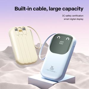 Conception mignonne Câbles intégrés 10000mah Powerbank <span class=keywords><strong>Chargeur</strong></span> de téléphone portable à charge rapide pour le support OEM de voyage - Product Image 5
