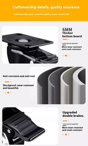 4 inch mini nhựa tự dính câm TPR bánh xe cứng nhắc <span class=keywords><strong>Caster</strong></span> với khóa định hướng 50kg Tải trọng cho đồ nội thất - Product Image 4