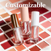 Tube en plastique transparent de 10 ml pour lèvres, rechargeable, avec surface givrée et capuchon couronne, pour cosmétiques DIY, fournitures de beauté, vente en gros
