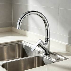Robinet de cuisine moderne monotrou à poser sur évier, corps en alliage de zinc, cartouche céramique, idéal pour hôtels et appartements - Product Image 3