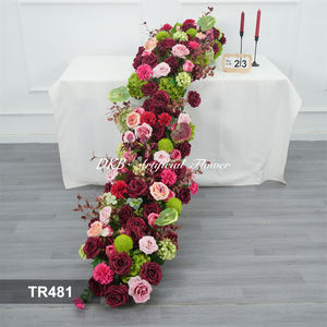 Flower Runner Hot Sale Customized Artificial Silk Rose Flower Runners for Wedding Table Centerpieces Decoration - Product Image 2