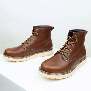 Bottes montantes oversize pour hommes, style britannique et américain, en cuir synthétique, avec fermeture éclair, mode rétro, pour le travail et l'extérieur - Product Image 1