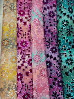 Tissu en velours brodé avec dentelle et paillettes, matière polyester élastique pour robes de mariée et tenues de soirée (Chine/GUA)