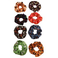Chouchous antidérapants faits main en tissu élastique à imprimé Halloween (citrouille, chauve-souris, fantôme) pour femmes et filles, en gros, OEM