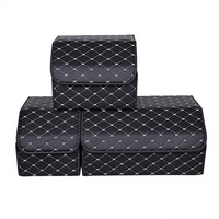 Boîte de rangement de coffre de voiture multifonction pliable en cuir PU grande capacité avec logo personnalisé pour usine