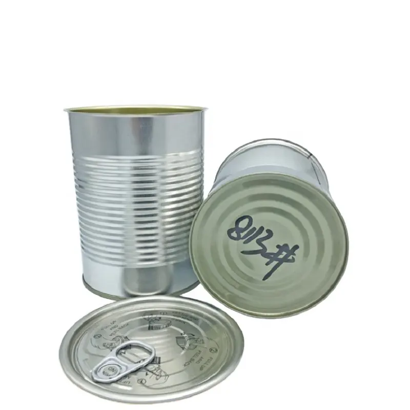 Latas de hojalata de metal para almacenar granos de café, pasta de tomate, lata de grado alimenticio de pollo con tapa de fácil apertura