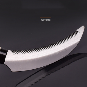 Faucille agricole multifonctionnelle pour jardin, coupe-herbe, manche en bois, à dents de scie, pour la récolte - Product Image 3