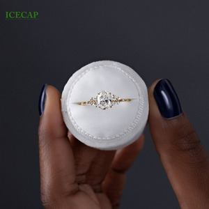 INS Style 18K <strong>Gold</strong> Plated 2 <strong>Carat</strong> Irregular Round Finger Ring S925 Silver Personalized Thick Curved Wave Ring - Product Image 4