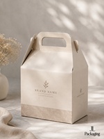 Boîte cadeau écologique, boîte à poignée, emballage pour mariage, boîte cadeau personnalisée avec logo, matériau durable, fournisseur de qualité supérieure