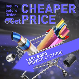 Tubo de escape azul quemado, silenciador de escape decorativo, punta de garganta, entrada de 2,5 ", salida de 4", puntas de escape de coche de acero inoxidable - Product Image 2