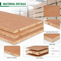 Panneau de contreplaqué en bois naturel 18 mm - Panneau en bois massif avec placage cerisier double face pour portes et meubles