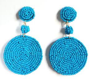 Tendencia Nuevo diseño Color azul Cuentas de semillas Pendiente bordado Pendiente de color personalizado Pendientes de cuentas de vidrio Pendientes - Product Image 1