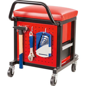 Siège roulant à 2 tiroirs en acier robuste avec revêtement vinyle pour rangement d'outils, équipement de garage et d'atelier, ajustement universel GAPGAR036 - Product Image 2