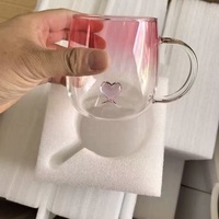 Tasse à café, jus, lait ou thé en verre transparent monocouche résistant à la chaleur de 400 ml avec poignée, sans BPA, design moderne, pour la maison ou les fêtes