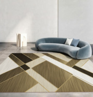 Tapis d'intérieur moderne antidérapant en polyester PET à poils ras, imprimé en 3D, fabriqué en usine, écologique, pour salon et chambre à coucher