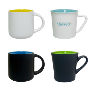 Taza <span class=keywords><strong>de</strong></span> cerámica color crema con textura acanalada en espiral y borde estilo esmaltado, para café, <span class=keywords><strong>de</strong></span> gres. Para comerciantes, agencias, proveedores y sociedades. - Product Image 4