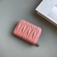 Porte-cartes pour femme en cuir véritable au design luxueux, exquis et compact, grand portefeuille avec plusieurs emplacements pour cartes