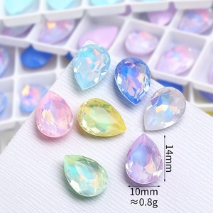โปรตีนโมคค่า คริสตัลรูปหยดน้ำสำหรับตกแต่งเสื้อผ้า DIY อุปกรณ์เครื่องประดับคริสตัล โปรตีนโมคค่า คริสตัลรูปหยดน้ำแบบปลายแหลม - Product Image 1