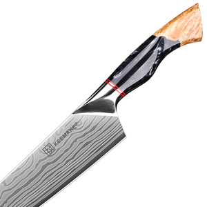 Cuchillo Kiritsuke KEEMAKE de Alta Calidad de 8 Pulgadas con Patrón Damasco, Cuchillo Japonés de Cocina para Cortar Carne con Mango de Resina - Product Image 4
