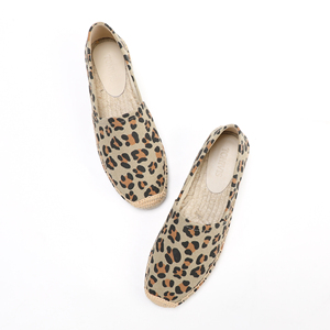 Espadrilles pour hommes, style rétro, décontractées, confortables, durables, antidérapantes, pour la marche, imprimé léopard, dessus en tissu de coton - Product Image 5