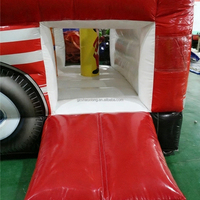 Château gonflable à thème camion de pompiers, toboggan gonflable commercial, maison de rebond pour tout-petits, maison de rebond gonflable pour enfants avec toboggan combiné