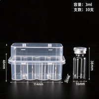 Boîte de rangement pour flacons en plastique transparent à 2 compartiments, étui de rangement pour petites bouteilles de 3 ml, conteneur empilable pour tubes d'échantillons