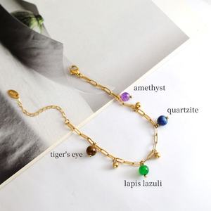 Pulseras de Acero Inoxidable de Lujo Personalizadas, Resistentes al Deslustre y al Agua, al por Mayor, para Mujer, Chapadas en Oro de 14k y 18k, con Dijes - Product Image 1