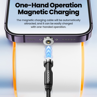 Toocki kabel USB 3A 1m 2m, tahan lama 3-in-1 pengisian daya magnetik 540 ° untuk ponsel USB Android untuk kantor