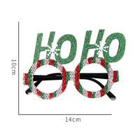 Lunettes de fête de Noël avec chapeau de Père Noël à paillettes argentées, lunettes fantaisie, accessoire photo brillant pour le compte à rebours de Noël et du Nouvel An