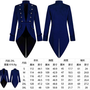 Traje Medieval Victoriano <span class=keywords><strong>para</strong></span> <span class=keywords><strong>Hombre</strong></span>, Esmoquin, Frac de Caballero, Gabardina Gótica Steampunk, Abrigo Vintage <span class=keywords><strong>para</strong></span> <span class=keywords><strong>Hombre</strong></span> - Product Image 2