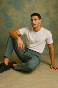 OSCA INTERNATIONAL COUPE RÉGULIÈRE CARGO PANTALON PolySterBlend Tissu brodé écologique Vert Disponible dans les tailles S M L XL XXL - Product Image 2