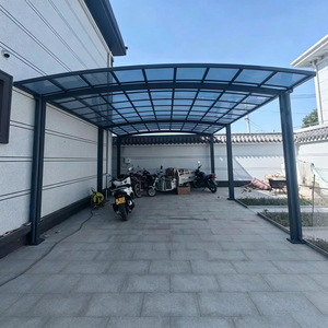Abri de voiture moderne en acier avec toit en arche, cadre thermolaqué, imperméable, pour stationnement extérieur - Product Image 4