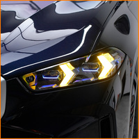 Pour BMW X5 G05 G18 Aozoom BM50 Ensemble de phares LED à lentille laser, 8 faisceaux courts, 20 faisceaux longs, double couleur, sourcil bleu, flèche DRL, mise à niveau