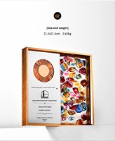 Trophée en cristal personnalisé avec cadre en métal doré et pierres colorées pour souvenirs de tournoi et plaques de récompense de club, OEM