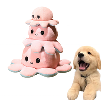USMILEPET Jouet en peluche pour animaux de compagnie, poulpe réversible à deux expressions, jouet de compagnie mignon pour mordiller